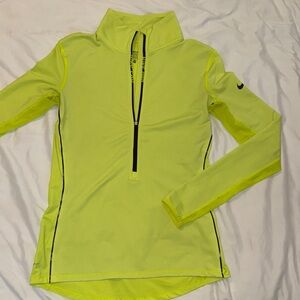 Nike Bright Yellow Half-Zip Long Sleeve Shirt
